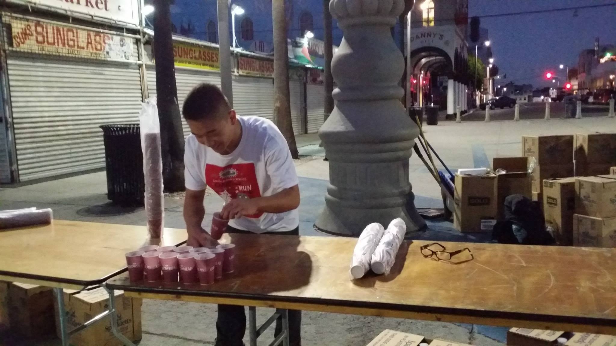 setting up cups