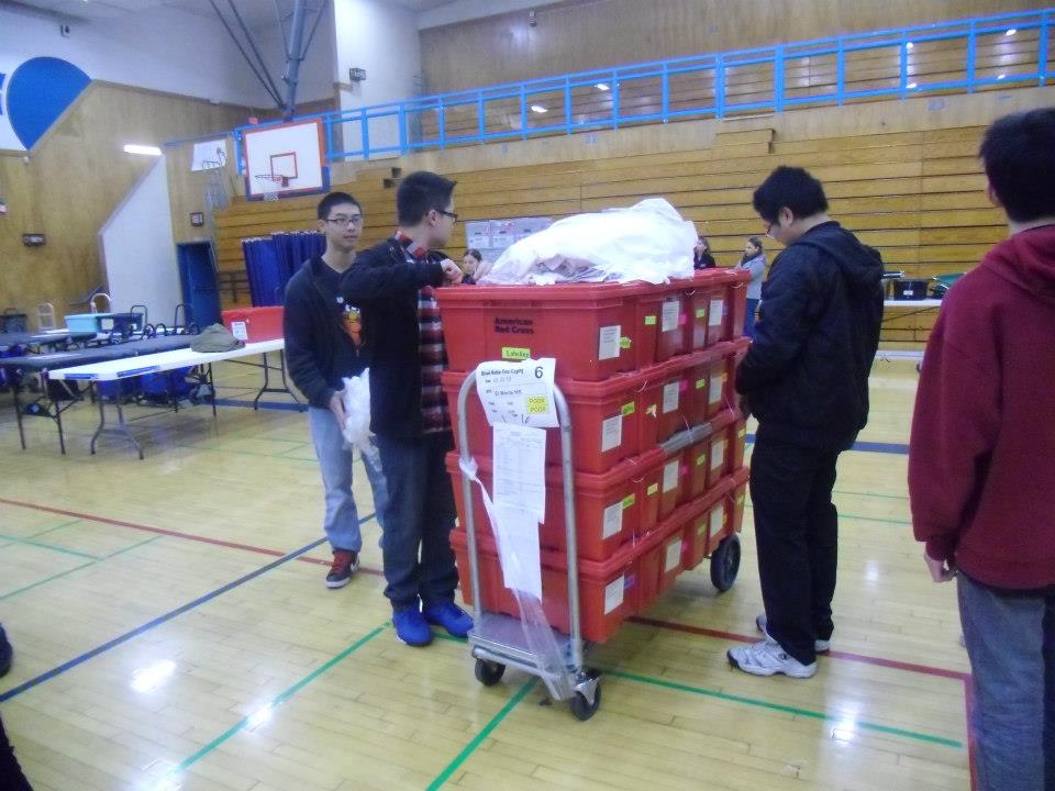 Blood drive unpacking